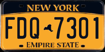 NY license plate FDQ7301
