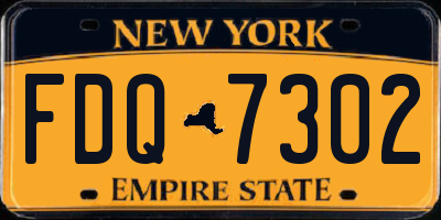 NY license plate FDQ7302
