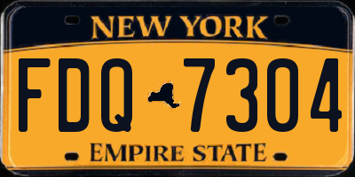 NY license plate FDQ7304