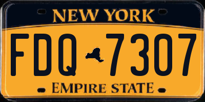 NY license plate FDQ7307