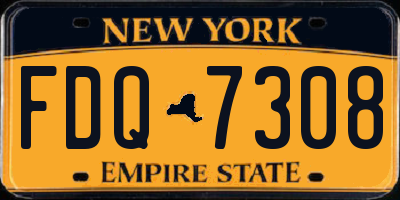 NY license plate FDQ7308