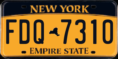 NY license plate FDQ7310
