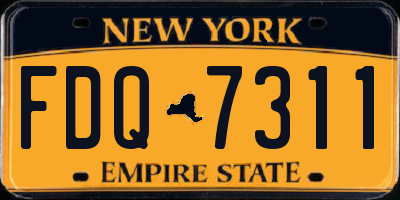 NY license plate FDQ7311