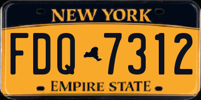 NY license plate FDQ7312