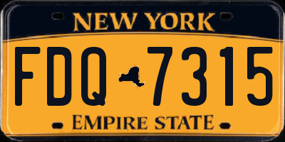 NY license plate FDQ7315