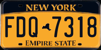 NY license plate FDQ7318