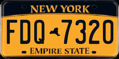NY license plate FDQ7320