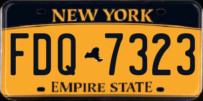 NY license plate FDQ7323