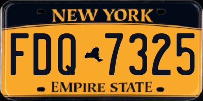 NY license plate FDQ7325