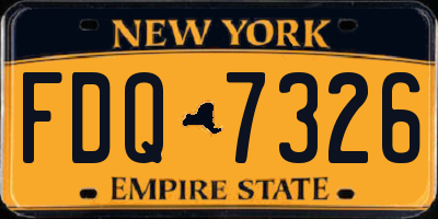 NY license plate FDQ7326