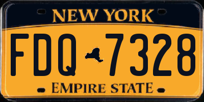 NY license plate FDQ7328