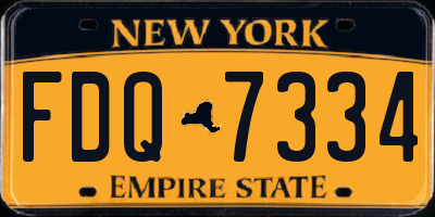 NY license plate FDQ7334