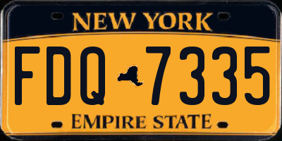 NY license plate FDQ7335