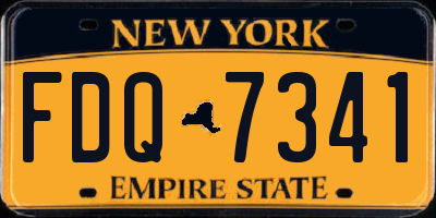 NY license plate FDQ7341