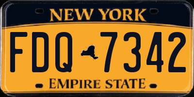 NY license plate FDQ7342