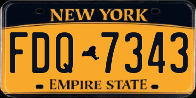 NY license plate FDQ7343