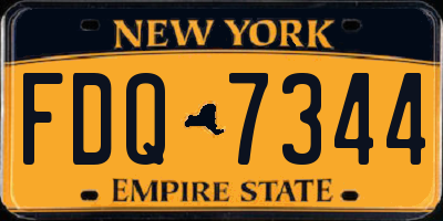 NY license plate FDQ7344