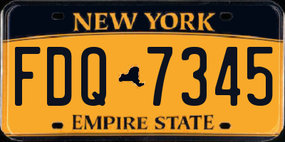 NY license plate FDQ7345