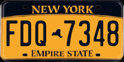 NY license plate FDQ7348