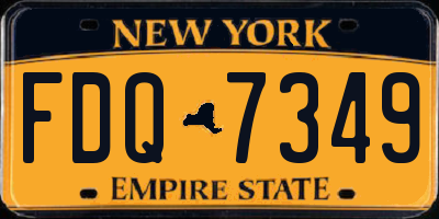 NY license plate FDQ7349