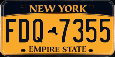 NY license plate FDQ7355