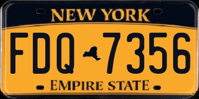 NY license plate FDQ7356