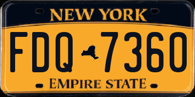 NY license plate FDQ7360