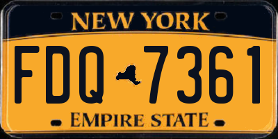 NY license plate FDQ7361