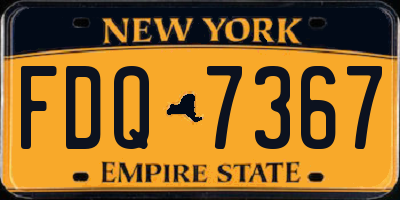 NY license plate FDQ7367