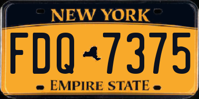 NY license plate FDQ7375