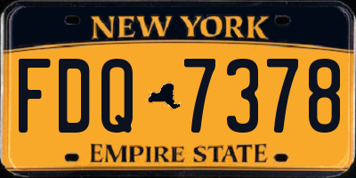 NY license plate FDQ7378