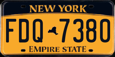 NY license plate FDQ7380