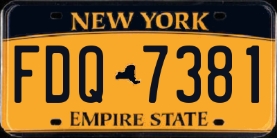 NY license plate FDQ7381