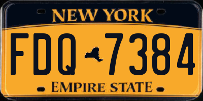 NY license plate FDQ7384