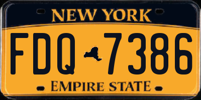 NY license plate FDQ7386