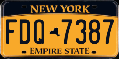 NY license plate FDQ7387