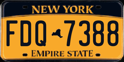 NY license plate FDQ7388
