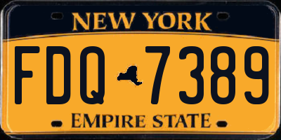 NY license plate FDQ7389
