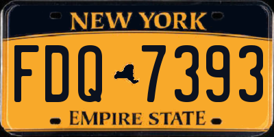 NY license plate FDQ7393