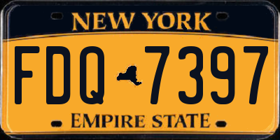 NY license plate FDQ7397