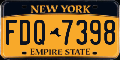 NY license plate FDQ7398