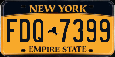 NY license plate FDQ7399