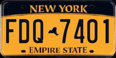 NY license plate FDQ7401