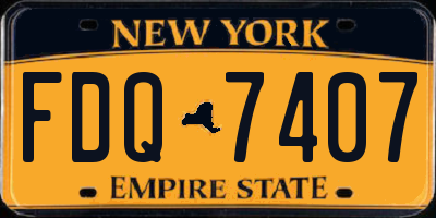 NY license plate FDQ7407