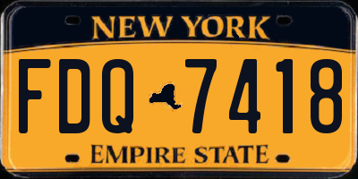 NY license plate FDQ7418