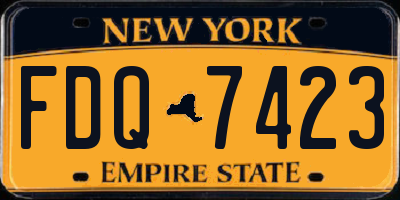 NY license plate FDQ7423