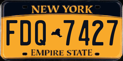 NY license plate FDQ7427