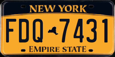 NY license plate FDQ7431