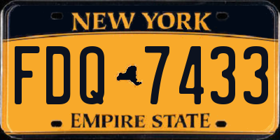 NY license plate FDQ7433