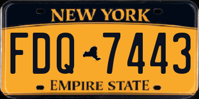 NY license plate FDQ7443